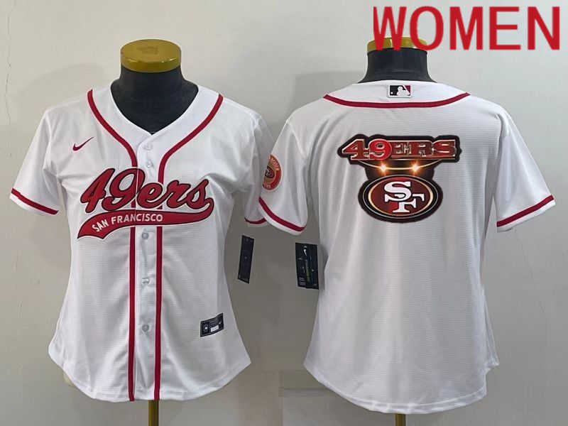 Women San Francisco 49ers Blank White 2022 Nike Co branded NFL Jersey->carolina panthers->NFL Jersey